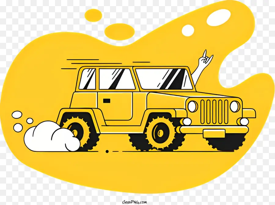 سيارة صفراء，الطريق الترابية PNG
