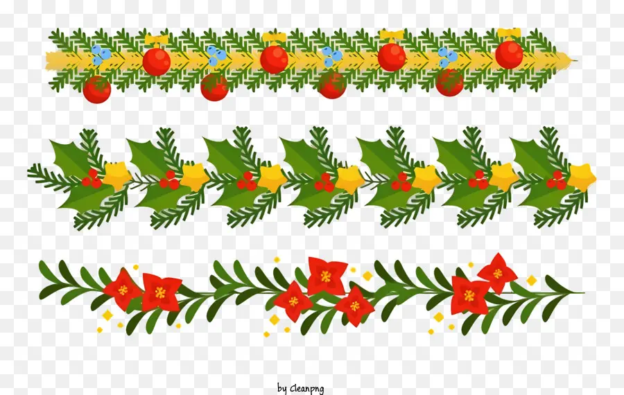 لافتات عيد الميلاد，نظام الألوان الأخضر والأحمر PNG