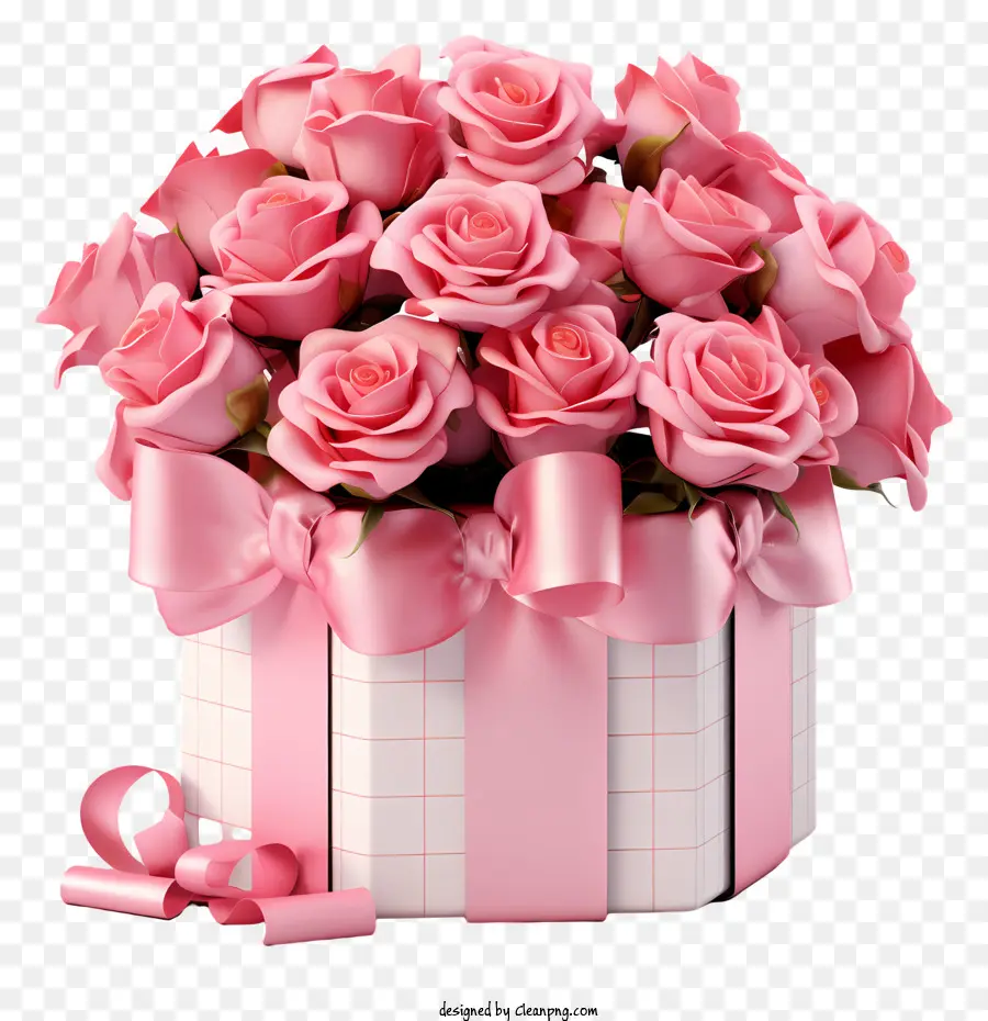 هدية مربع，الوردي الورود PNG