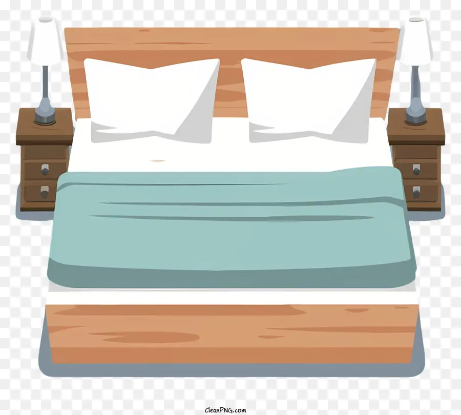 السرير，بطانية زرقاء PNG