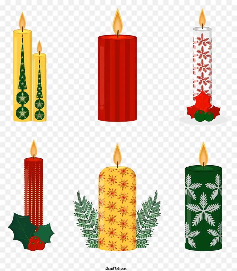 شموع عيد الميلاد，زينة الشموع الاحتفالية PNG