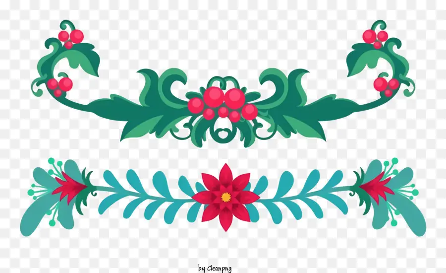 تصاميم الأزهار，الأوراق الخضراء ، PNG