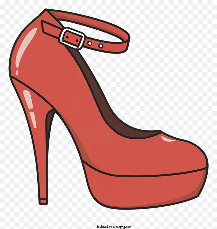 حذاء الكعب الأحمر الأحمر，حذاء الكاحل عالي الكعب حزام PNG