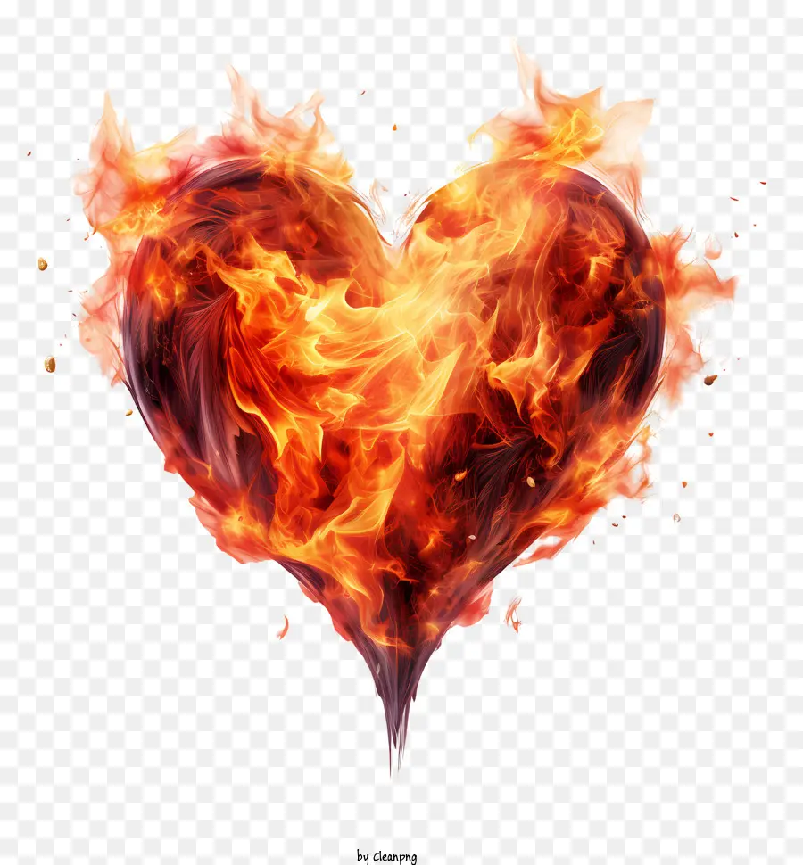 النار في القلب，شعلة القلب PNG