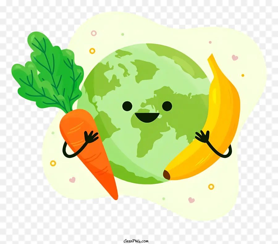 الكرتون الأرض，الخضروات و الفواكه PNG