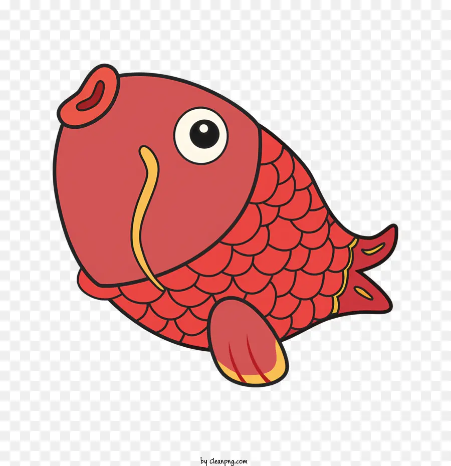 السمك الأحمر，فتح الفم PNG