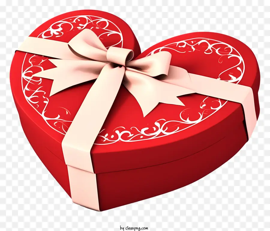 علبة هدية على شكل قلب，صندوق هدايا لامع أحمر PNG