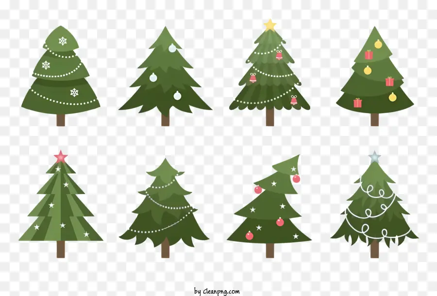 أشجار عيد الميلاد，تصاميم شجرة عيد الميلاد الفريدة PNG