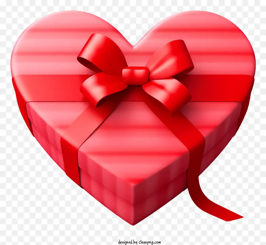 علبة هدية على شكل قلب，القوس الأحمر PNG