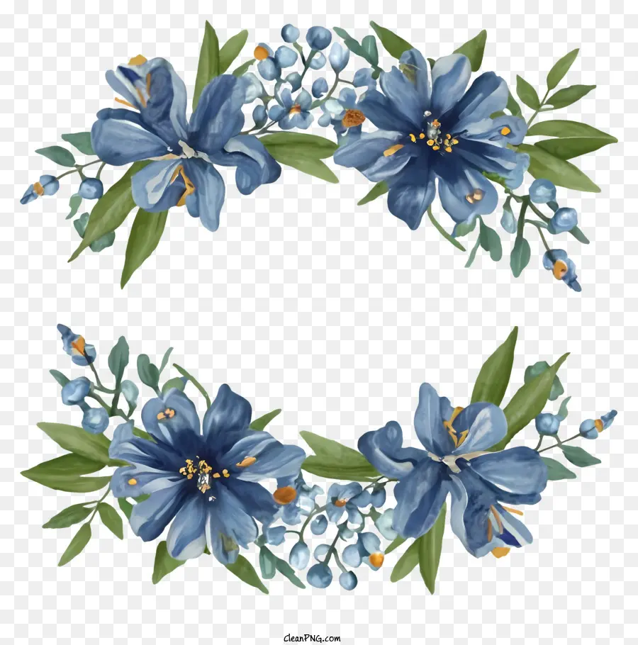 اكليلا من الزهور，الزهور الزرقاء PNG