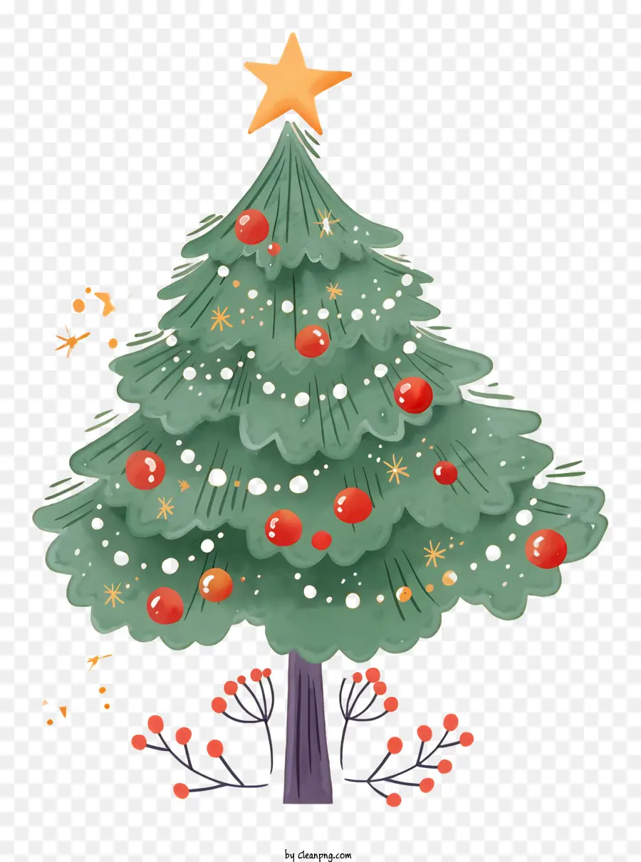 شجرة عيد الميلاد الرسم，رسم الحبر PNG