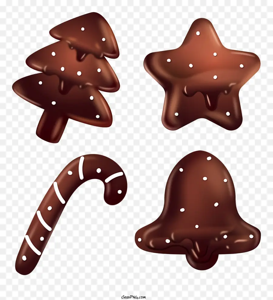 حلوى الشوكولاتة，أشكال عيد الميلاد PNG