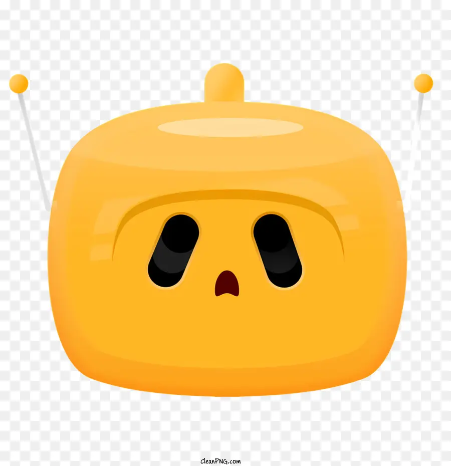 روبوت لعبة أصفر，وجه مبتسم PNG
