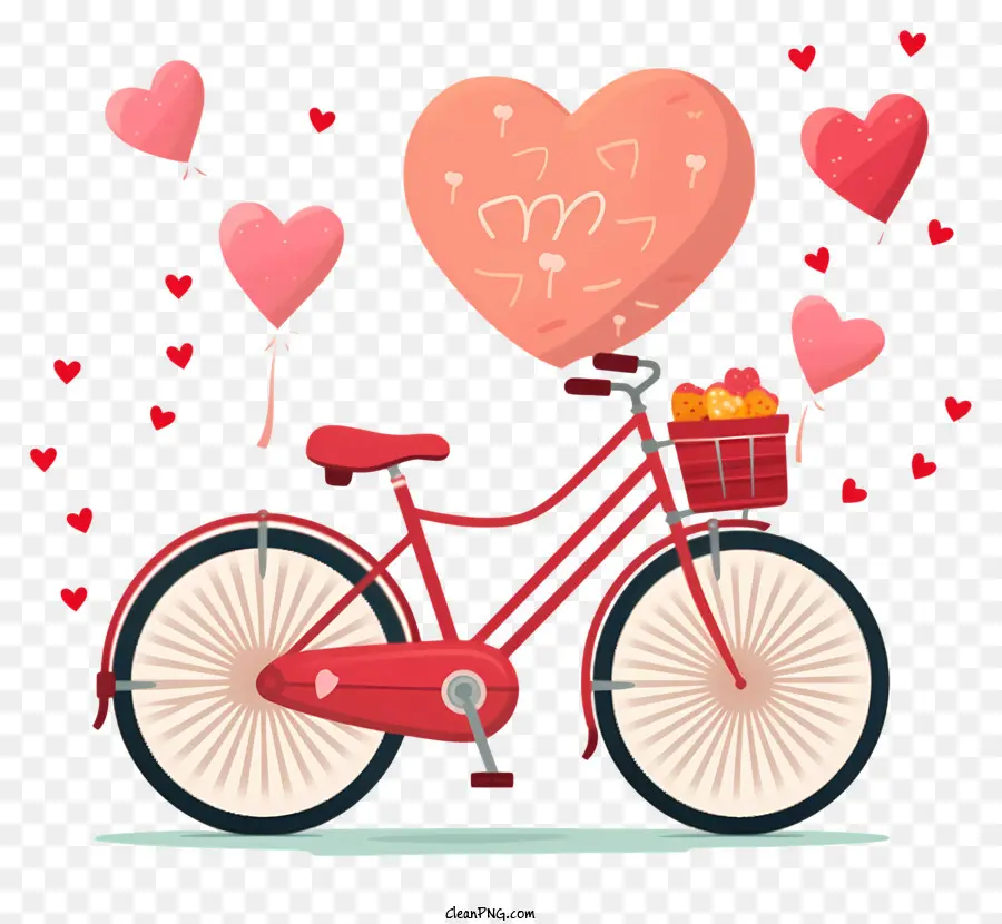 دراجة رومانسية，Heartshaped البالونات PNG