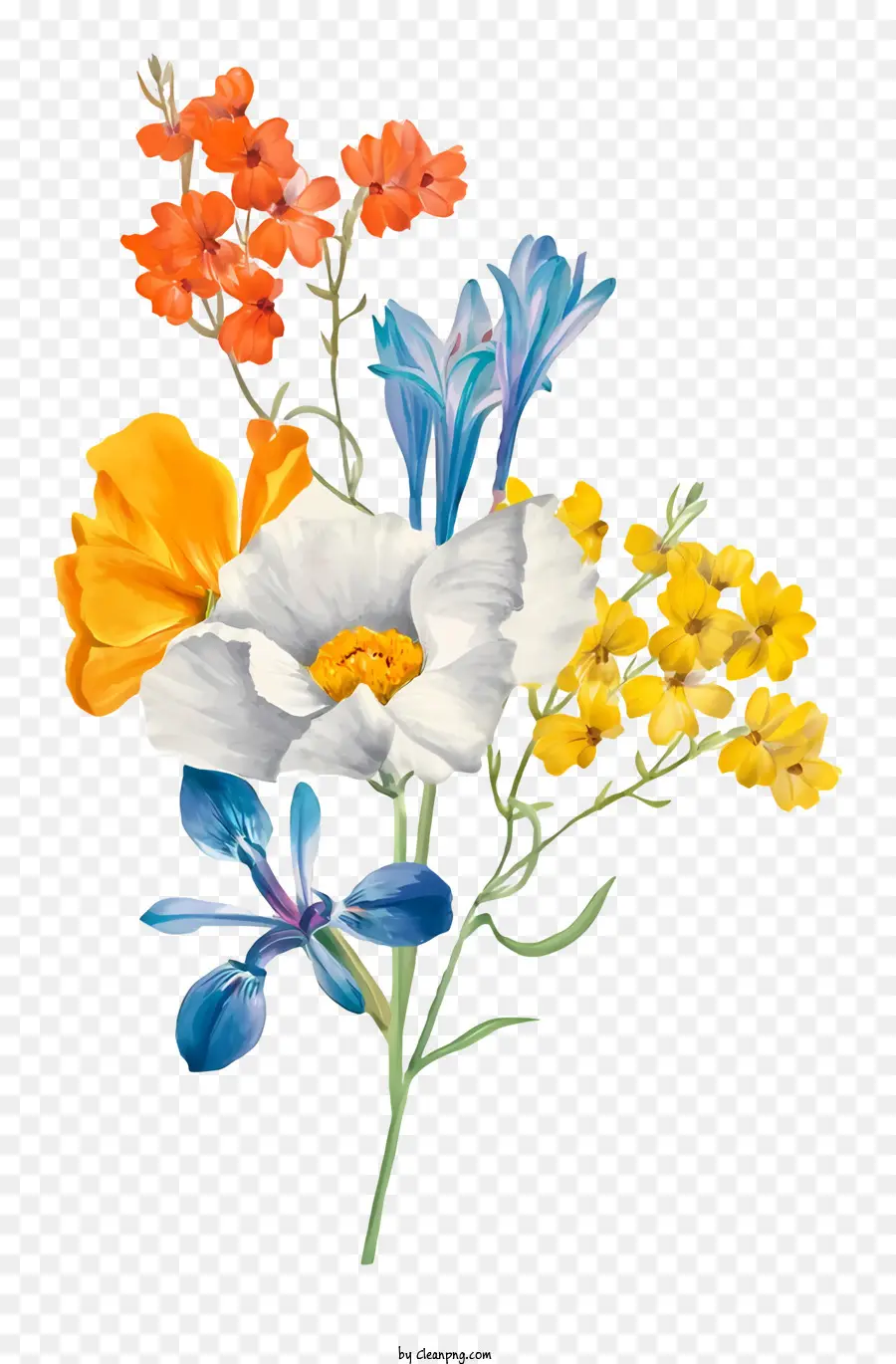 باقة من الزهور，الزهور البيضاء PNG