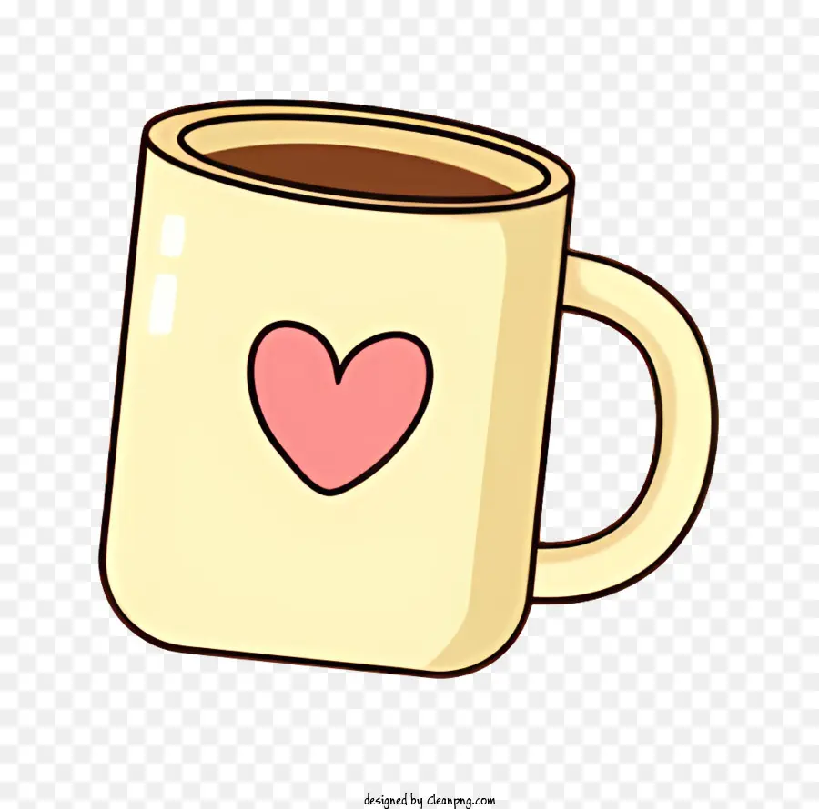 فنجان القهوة，القهوة على شكل قلب PNG