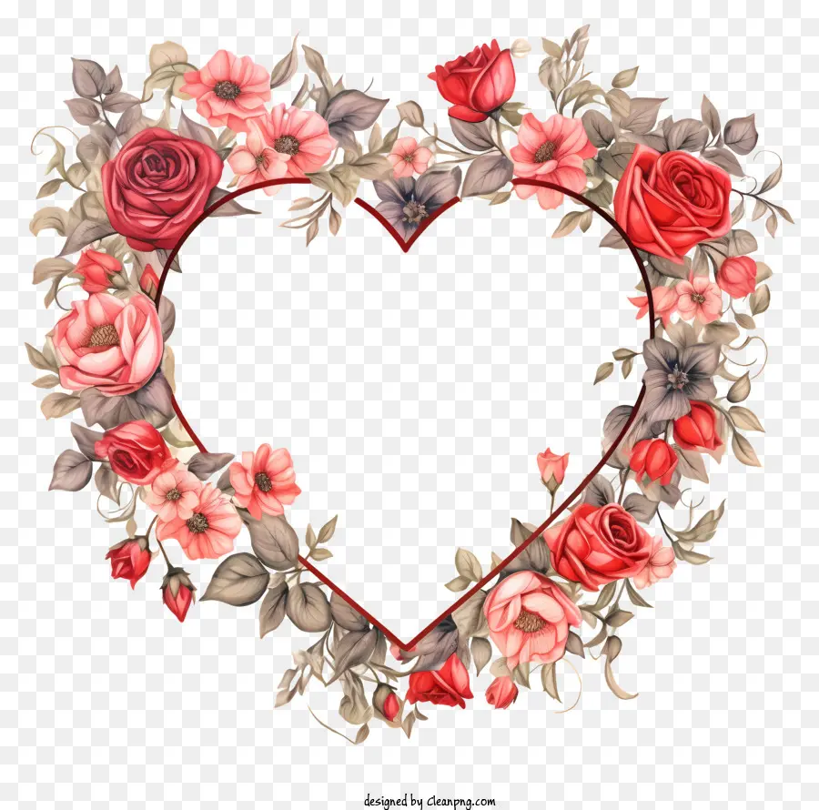 1 يوم عيد الحب，2 الورود على شكل قلب PNG