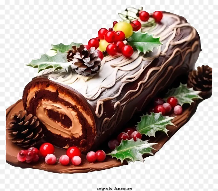 كعكة لفة عيد الميلاد，كعكة لفة الشوكولاتة PNG