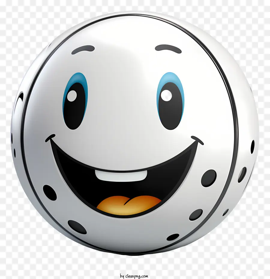 كرة مبتسم，كرة بيضاء مع وجه PNG