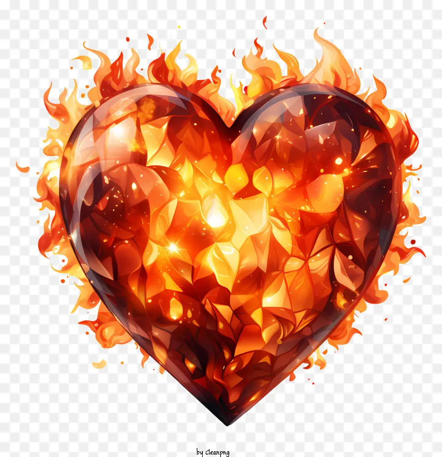 حرق القلب，خلفية Flamefilled PNG