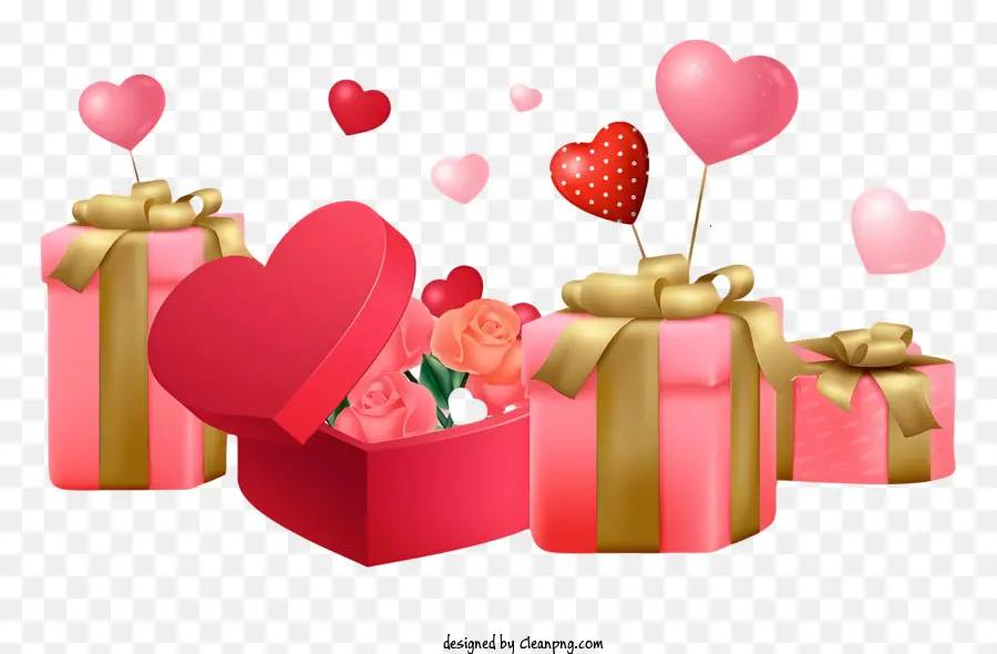 عيد الحب，هدايا رومانسية PNG