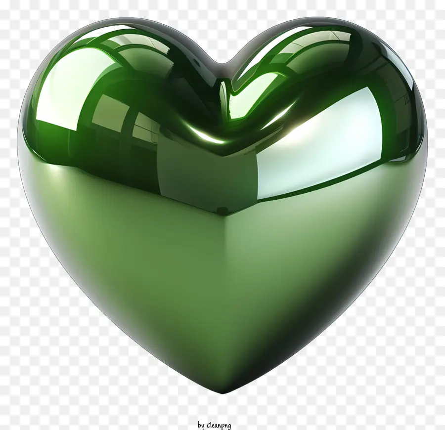 القلب الأخضر，توهج في الظلام PNG