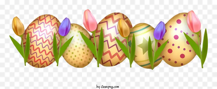 بيض عيد الفصح，زينة ملونة PNG