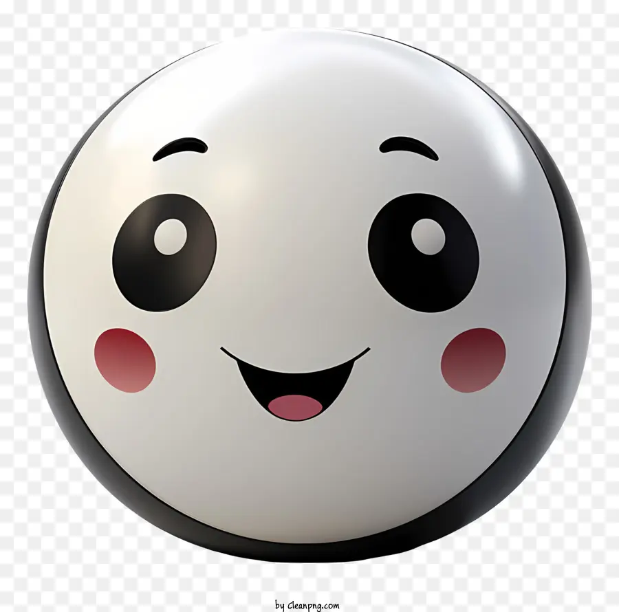 كرة مبتسم，كرة بيضاء بعيون سوداء PNG