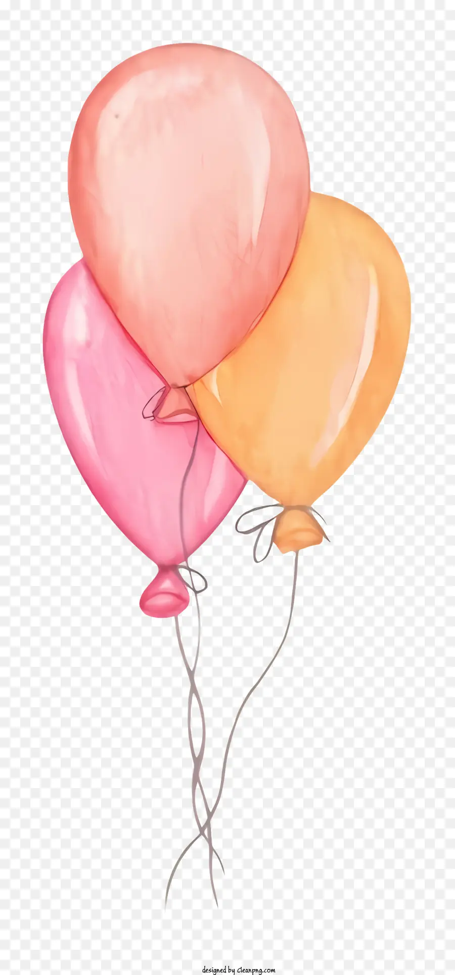 البالونات，البالونات الوردية والبرتقالية PNG