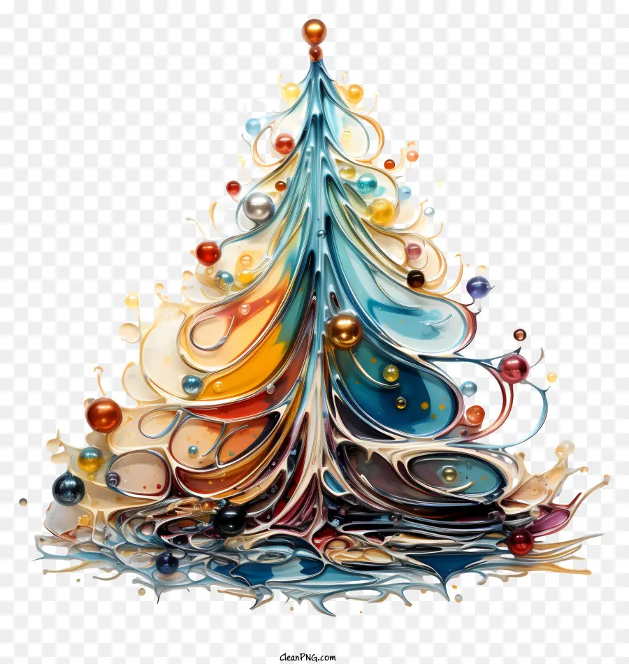 شجرة عيد الميلاد الملونة，مجردة شجرة عيد الميلاد PNG