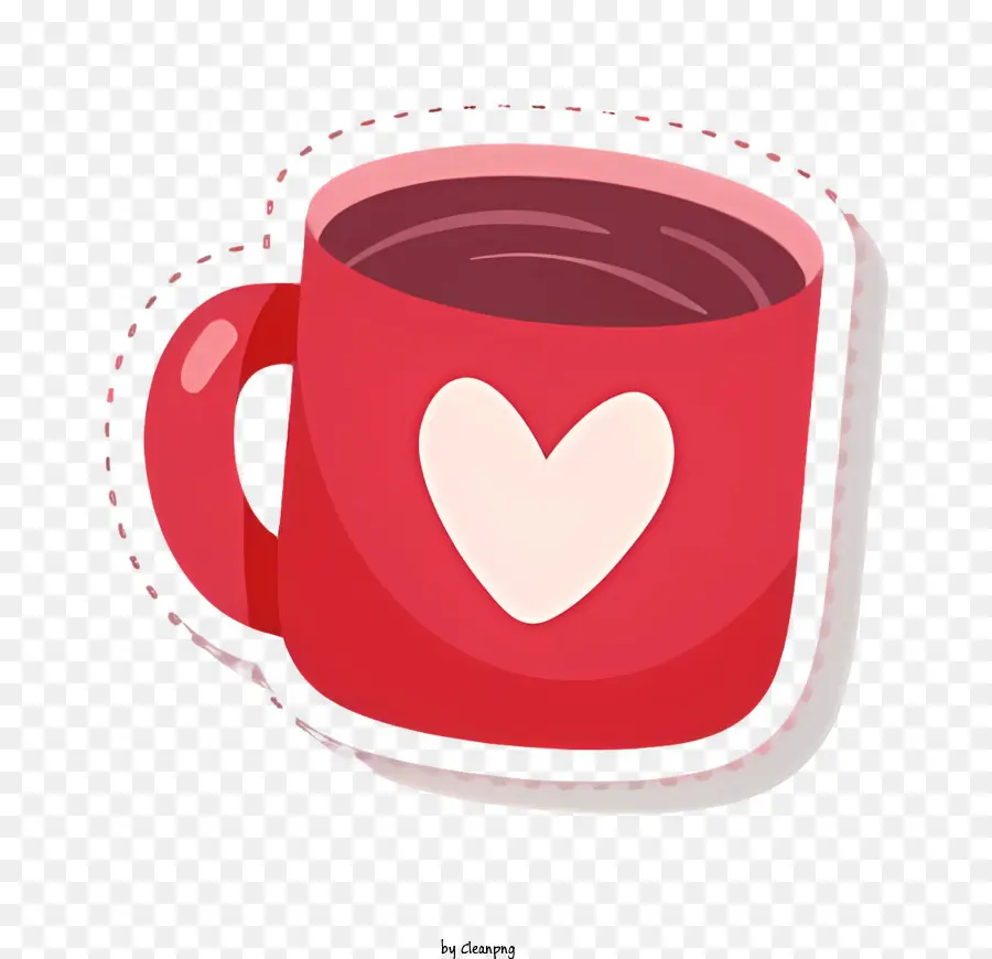 فنجان قهوة أحمر，فنجان قهوة القلب PNG