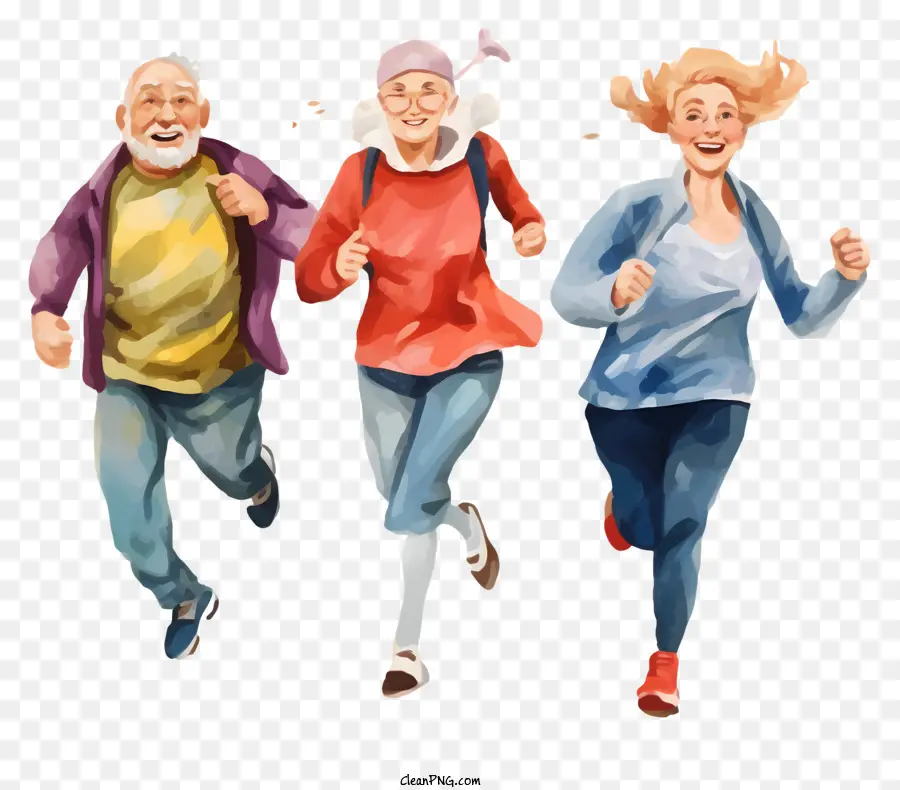 كبار السن يركض，ممارسة كبار السن ممارسة PNG