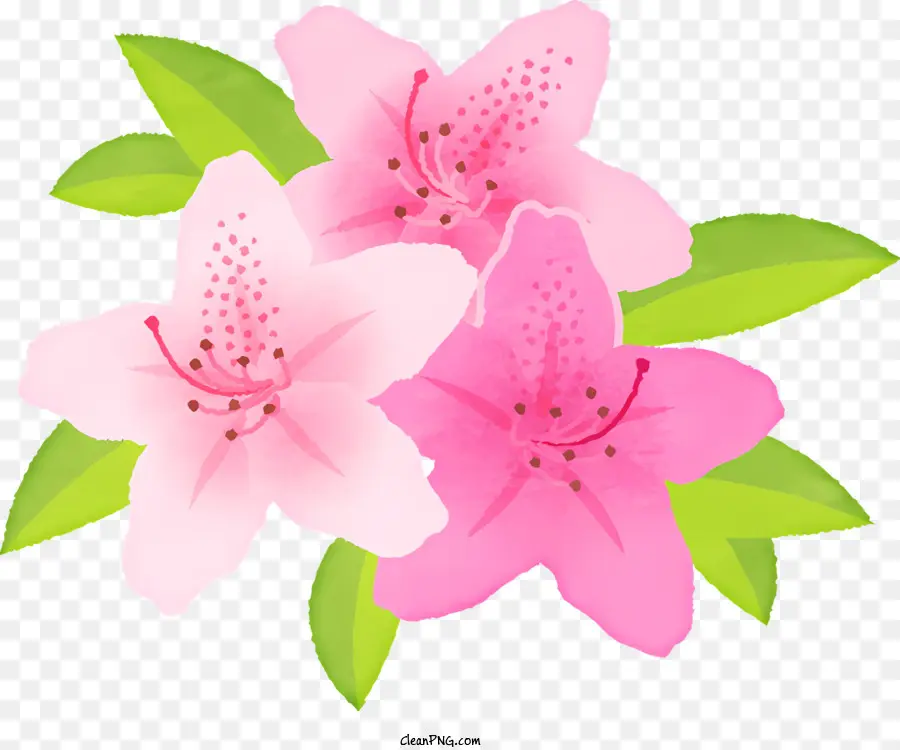الزنابق الوردي，الزهور PNG