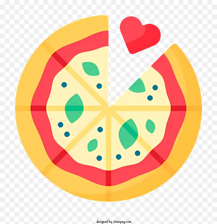 البيتزا，بيتزا على شكل قلب PNG