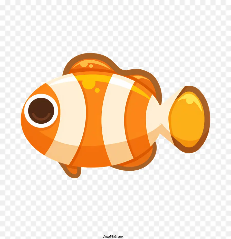 سمكة مخططة برتقالية وأبيض，سمك الجسم البيضاوي الأسماك PNG