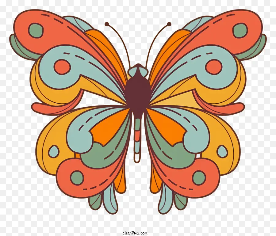 الفراشة الملونة，أنماط معقدة PNG