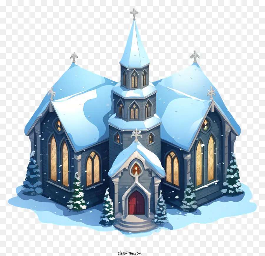 كنيسة صغيرة，الثلوج PNG