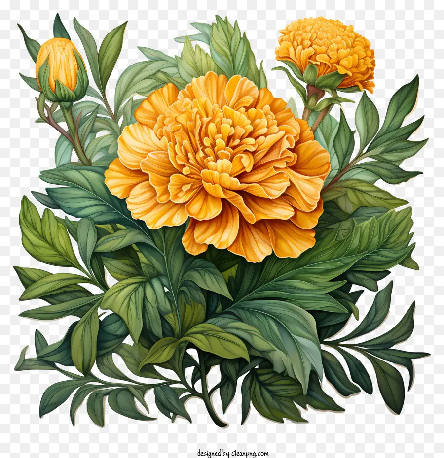 زهور البرتقال البرتقالي，باقة PNG