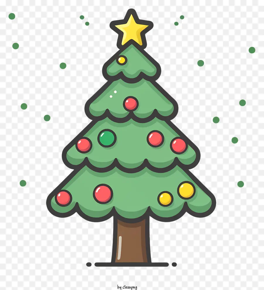 كرتون，شجرة عيد الميلاد الخضراء PNG