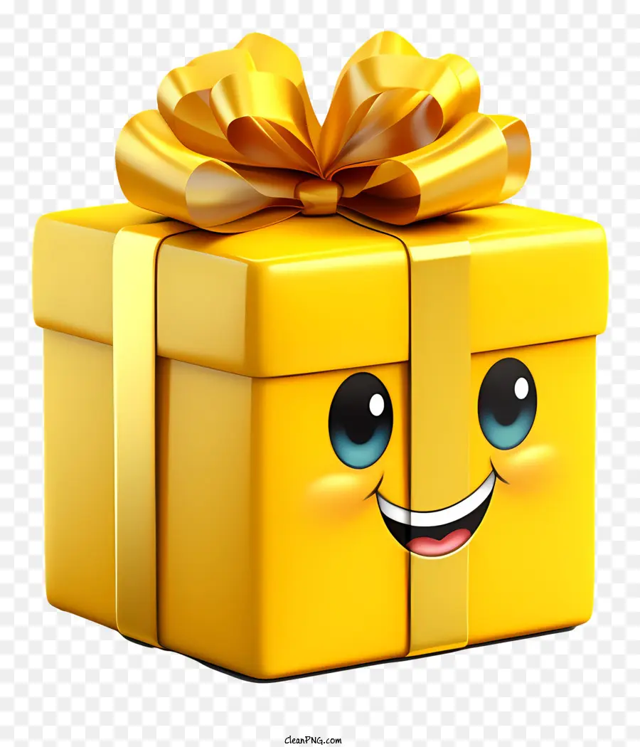 هدية مربع，الأصفر PNG