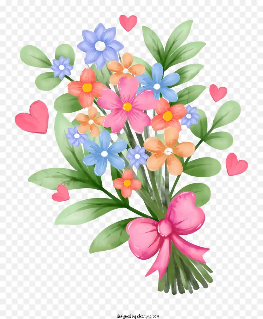 الحب，باقة من الزهور PNG