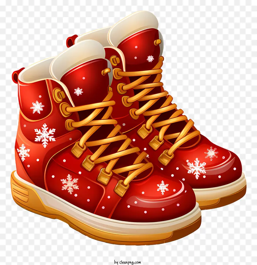 أحذية الشتاء الأحمر，أحذية الشتاء المربوطة PNG