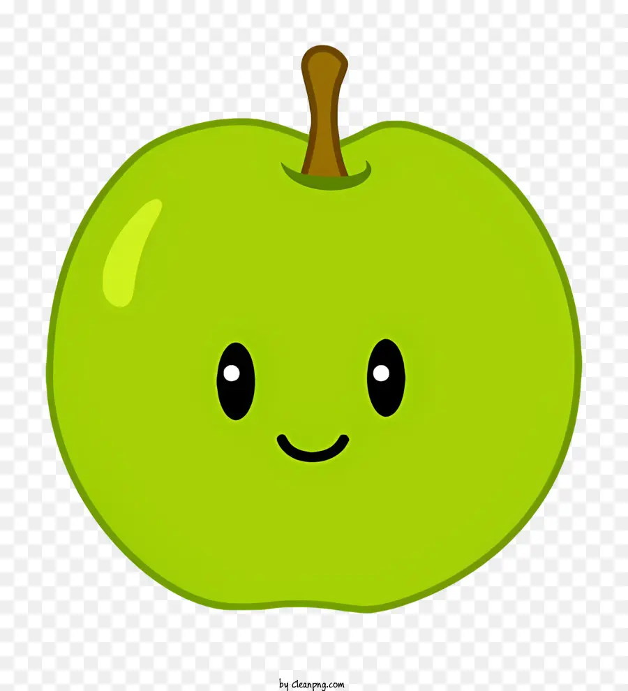 التفاح الأخضر，وجه مبتسم PNG