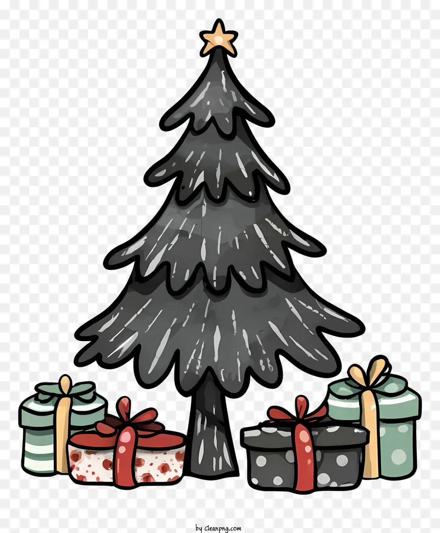 شجرة عيد الميلاد，شجرة سوداء PNG