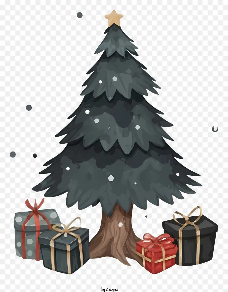 الكرتون，شجرة عيد الميلاد السوداء PNG