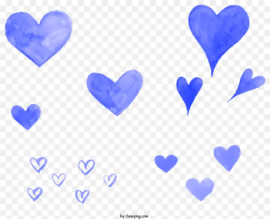 الكرتون，قلوب زرقاء PNG