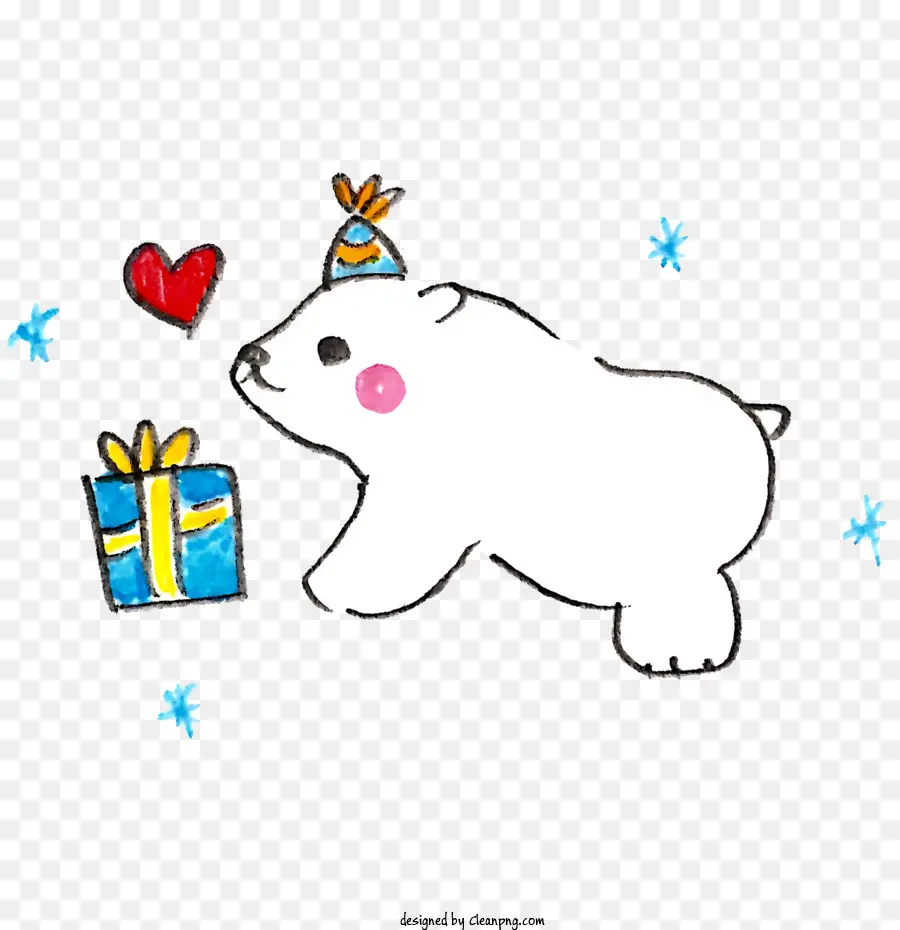 الكرتون，كعكة عيد ميلاد الدب القطبي PNG
