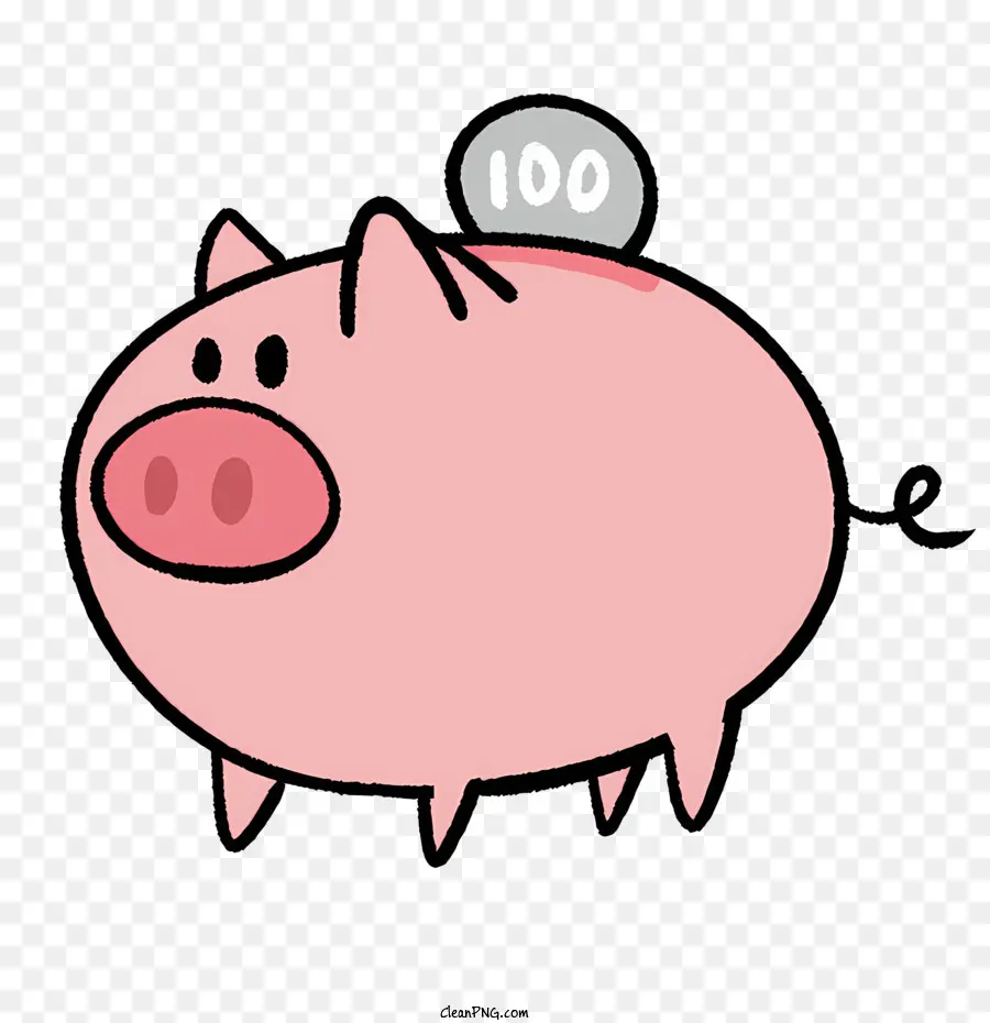 الكرتون，البنك الوردي الخنزير PNG