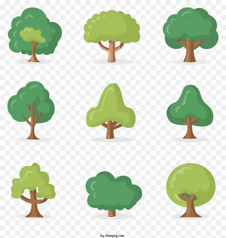 الكرتون，الأشجار الخضراء PNG