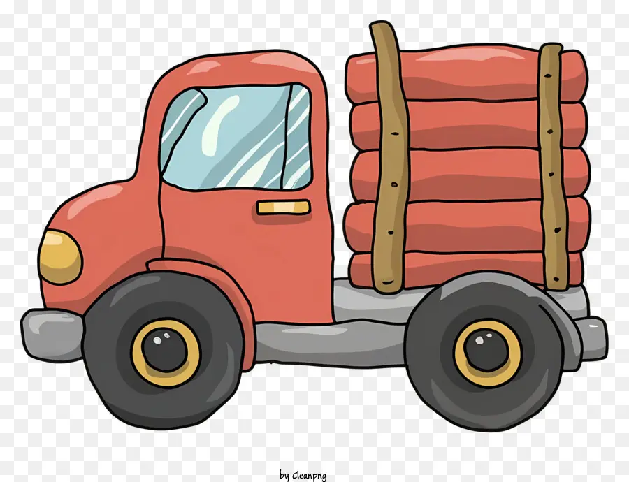 الكرتون，شاحنة حمراء PNG